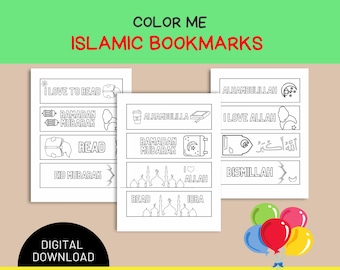 Marcapáginas imprimibles de actividades de Ramadán para que los niños coloreen