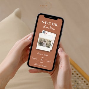 DIGITAL SAVE the DATE Template with Photo | Save The Date Digital |  Boho Save The Date |  Save The Date Card |  Electronic Save The Date