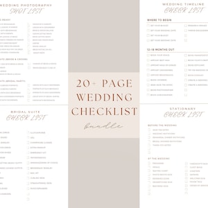 WEDDING PLANNING CHECKLIST Bundle | Wedding planning printable | Planning checklist | Wedding Checklists | Wedding Day Checklist