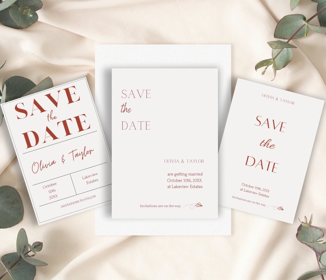MODERN MINIMAL Save the Date Template Save the Date Editable Wedding