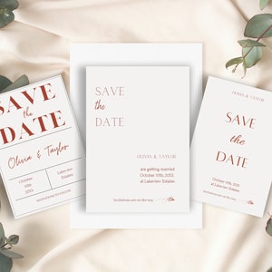 MODERN MINIMAL Save the Date Template | Save The Date | Editable Wedding Save The Date Template | Save The Date Digital Download