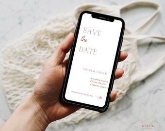 DIGITAL SAVE the DATE Template | Save The Date Digital |  Minimal Save The Date |  Save The Date Card |  Electronic Save The Date
