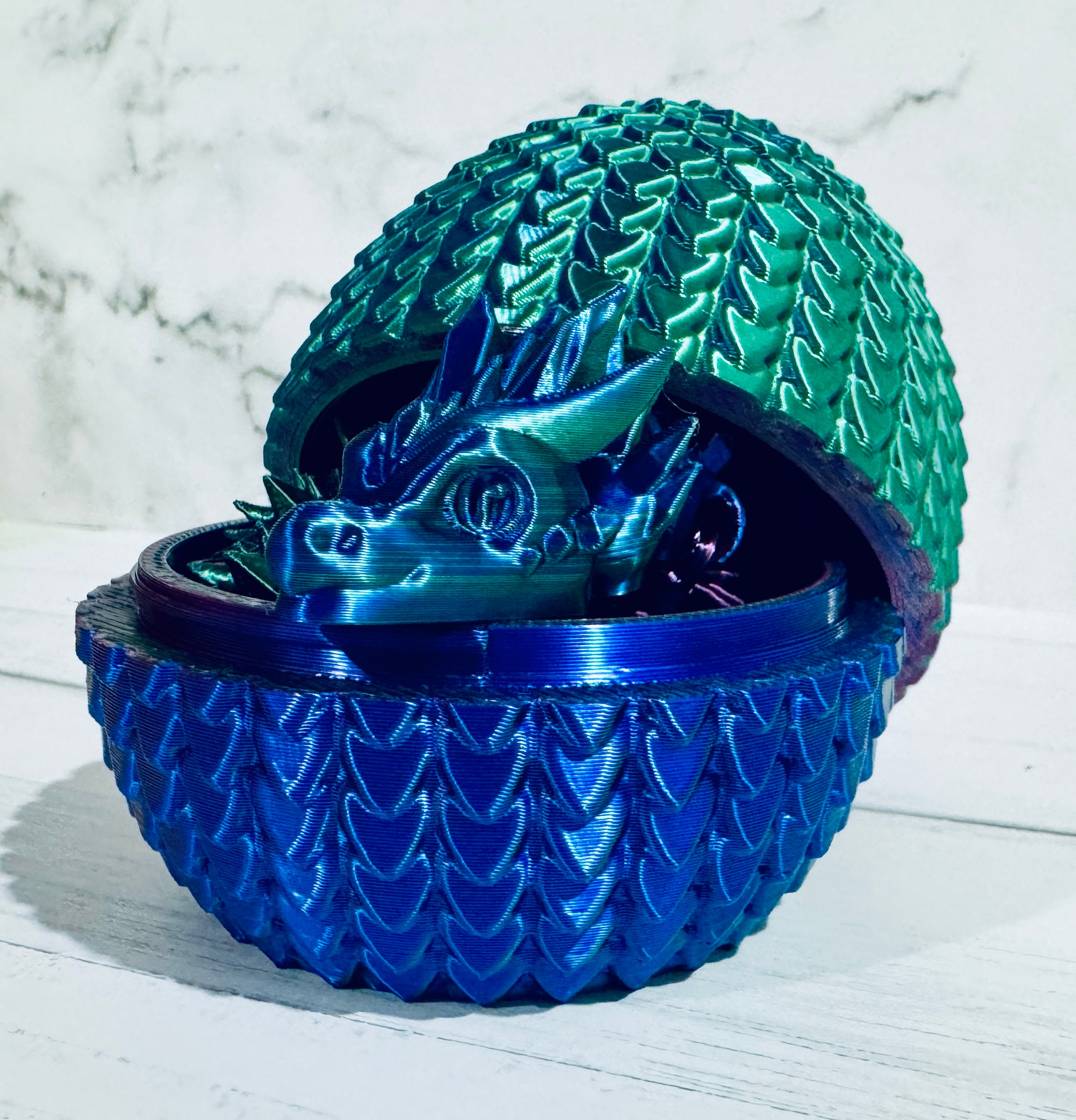 3Dプリントされたドラゴンの卵と孵化したばかりの子ドラゴン：ファンタジーな装飾 - Etsy 日本, image size:2311x2405