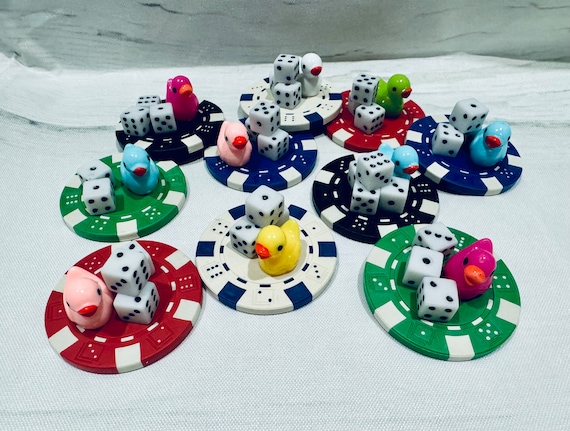 Casino Cruise Ducks: Poker Chip Dice, Handmade Hiding Ducks