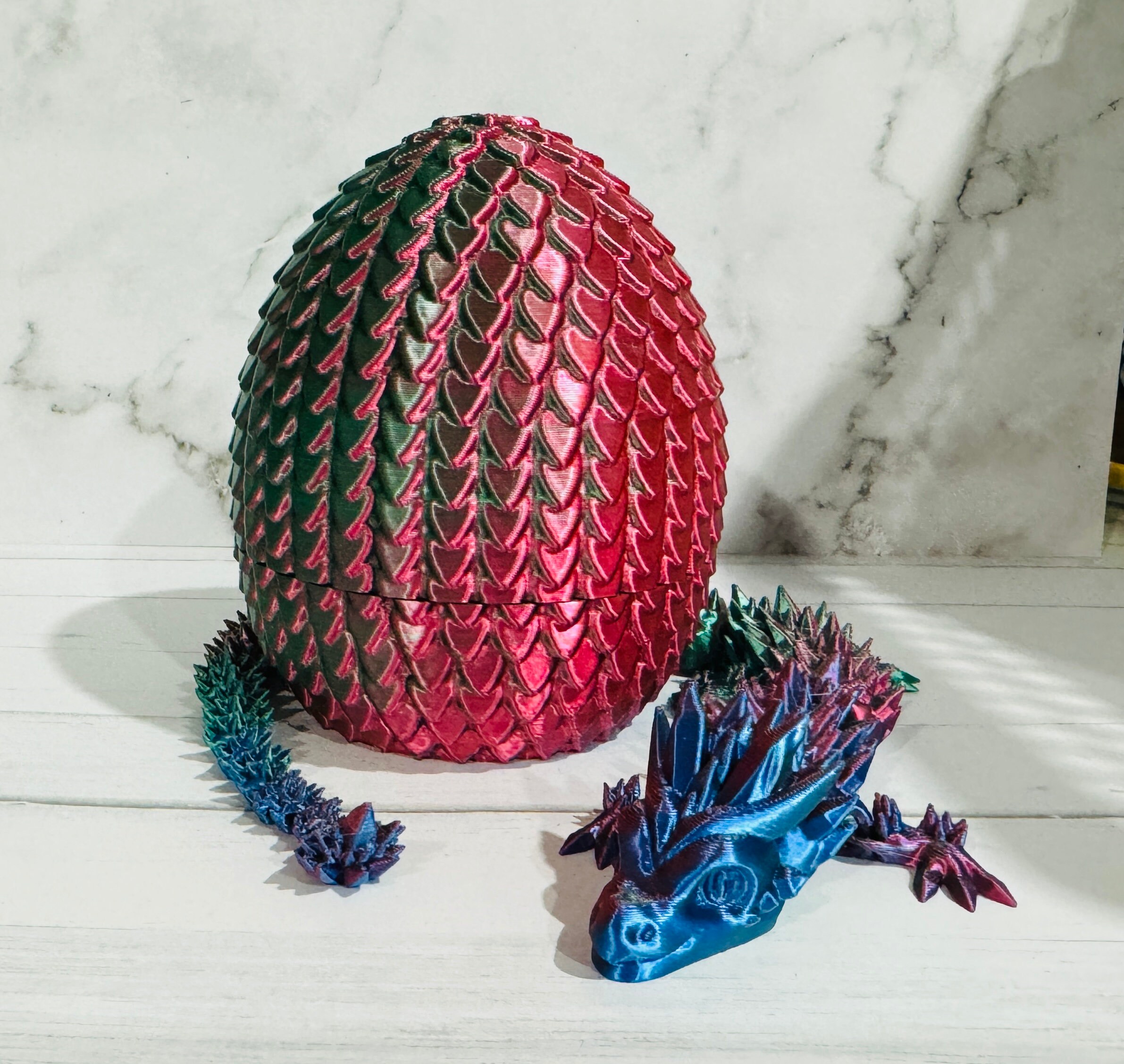 3Dプリントされたドラゴンの卵と孵化したばかりの子ドラゴン：ファンタジーな装飾 - Etsy 日本, image size:2382x2256