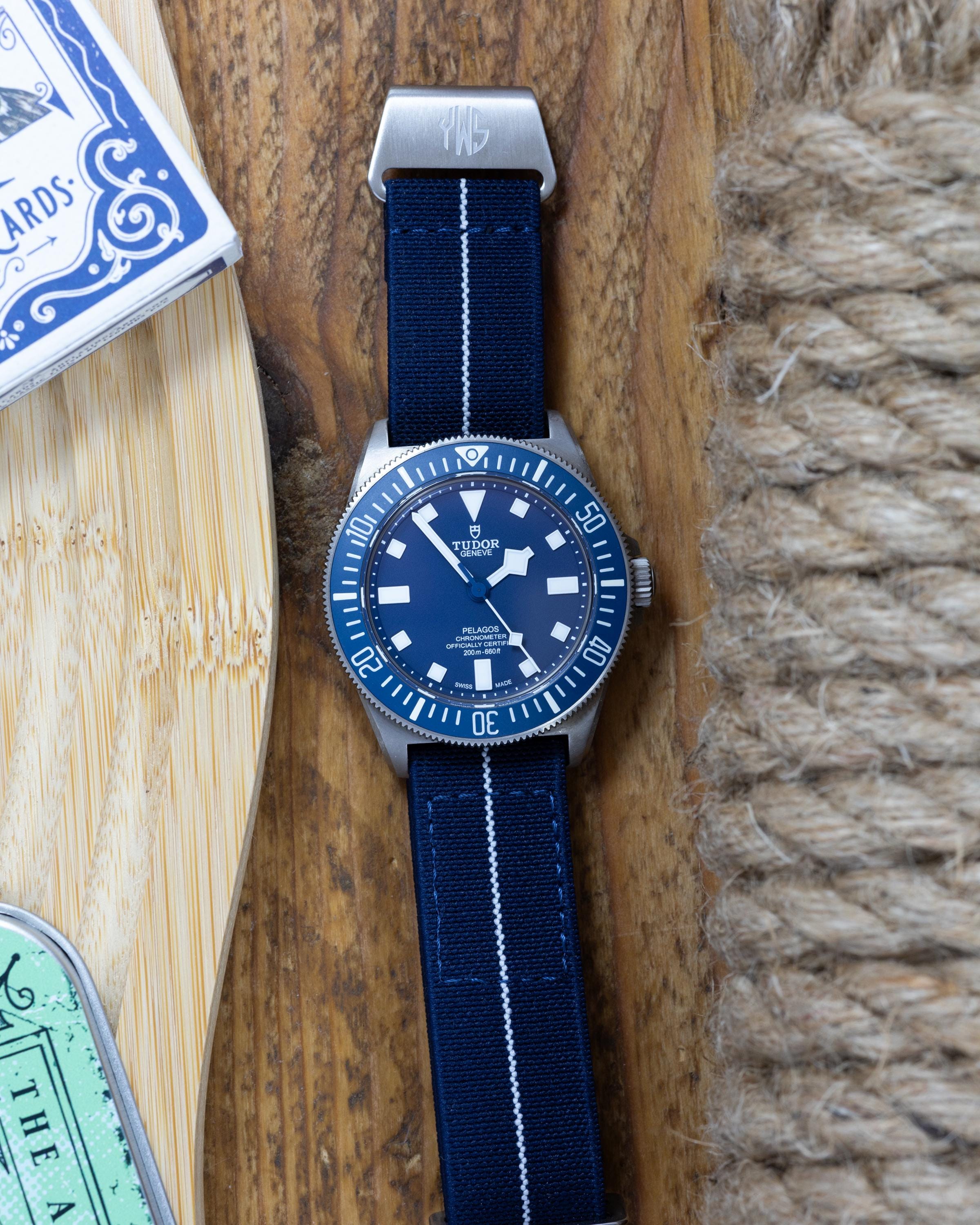 Meravel Bow Mesh Strap　（NAVY) THE NAVY-66 IVA STRAP (22mm)