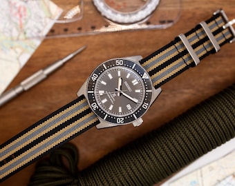 Premium Nylon Braided Ribbed Single Pass Watch Strap (20mm - 22mm ) No Time To Die James Bond