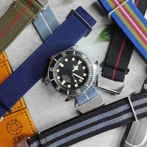 Bracelet de montre élastique parachute Marine Nationale (20 mm - 22 mm)