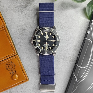 Marine Nationale Parachute Elastic Watch Strap ( 20mm - 22mm ) Blue