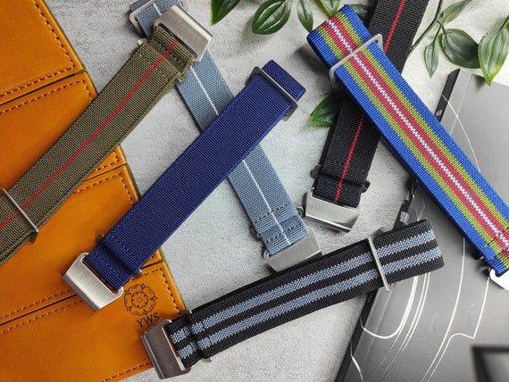 Blu/rosso 20mm 22mm truppe francesi borsa paracadute cinturino cinturino in Nylon elastico