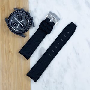 Omega Moonswatch Speedmaster Strap (20mm)  Back Rubber Strap Curved endlinks - Strap only