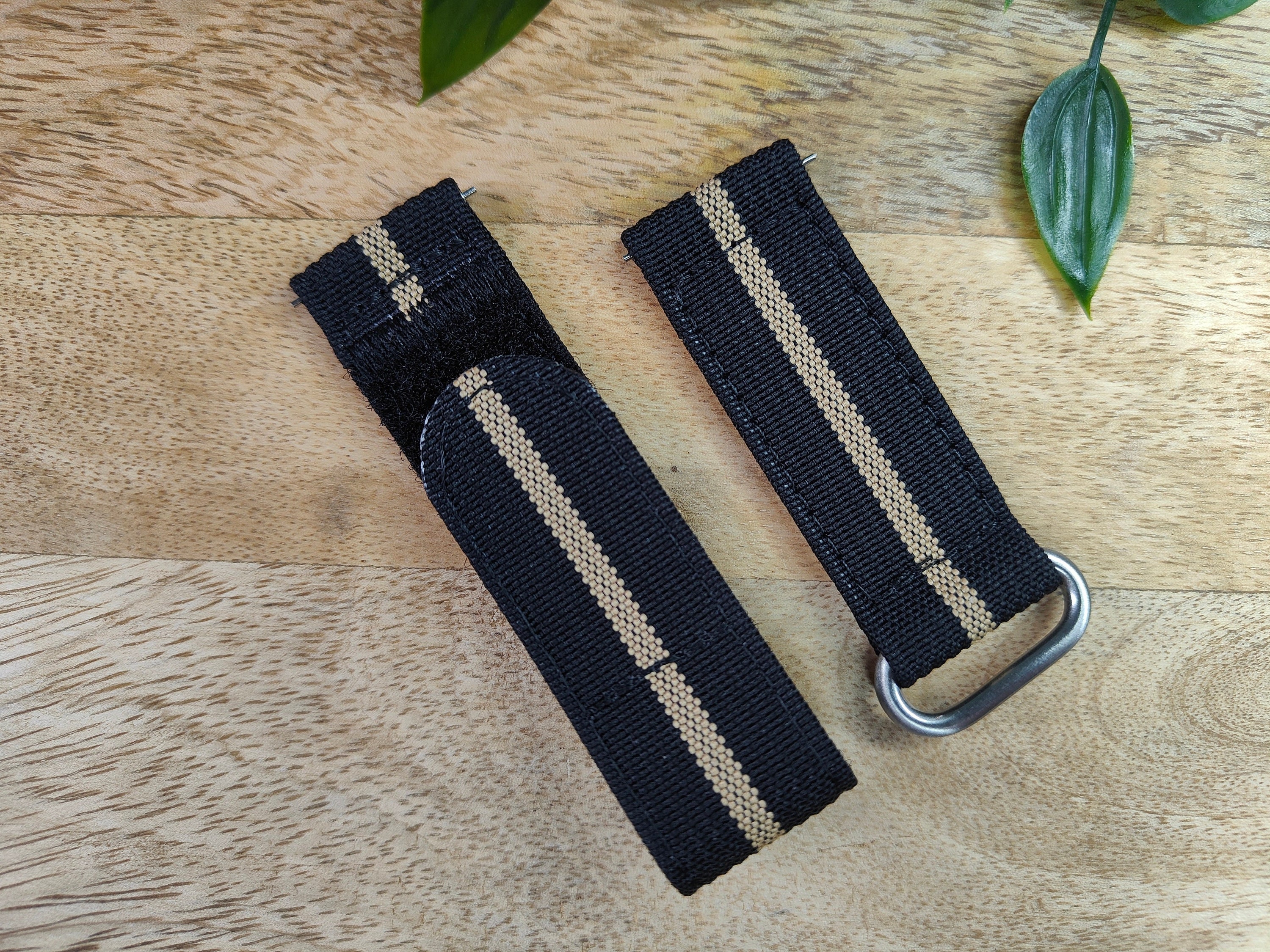 - Khaki Black Balistic 22mm Two Piece Nato 20mm Ribbed Etsy Strap Premium Velcro Watch Nylon
