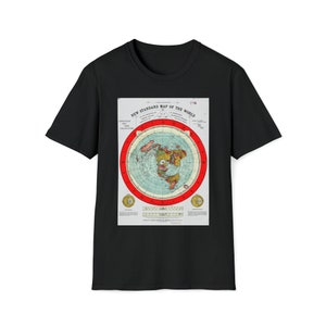 Nieuwe Flat Earth wereld Gleason Map/Unisex/Softstyle T-shirt