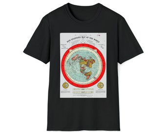 New Flat Earth world Gleason Map/Unisex/ Softstyle T-Shirt