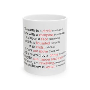 Mok met schrifttekst/mok met platte aarde/bijbelvers/11 oz keramische mok