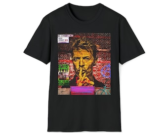 David Bowie T-Shirt: Bansky Style Unisex Soft Tee