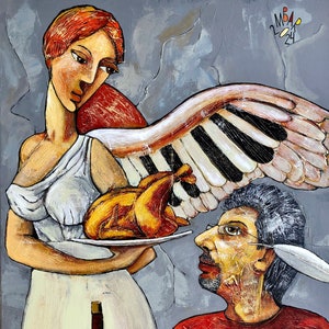 Original acrylic painting &quot;Muse routine&quot; by Mikhail Baranovskiy