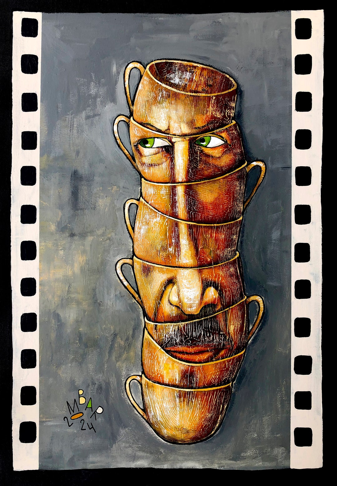 25th Frame Effect Examples Original Acrylic Painting