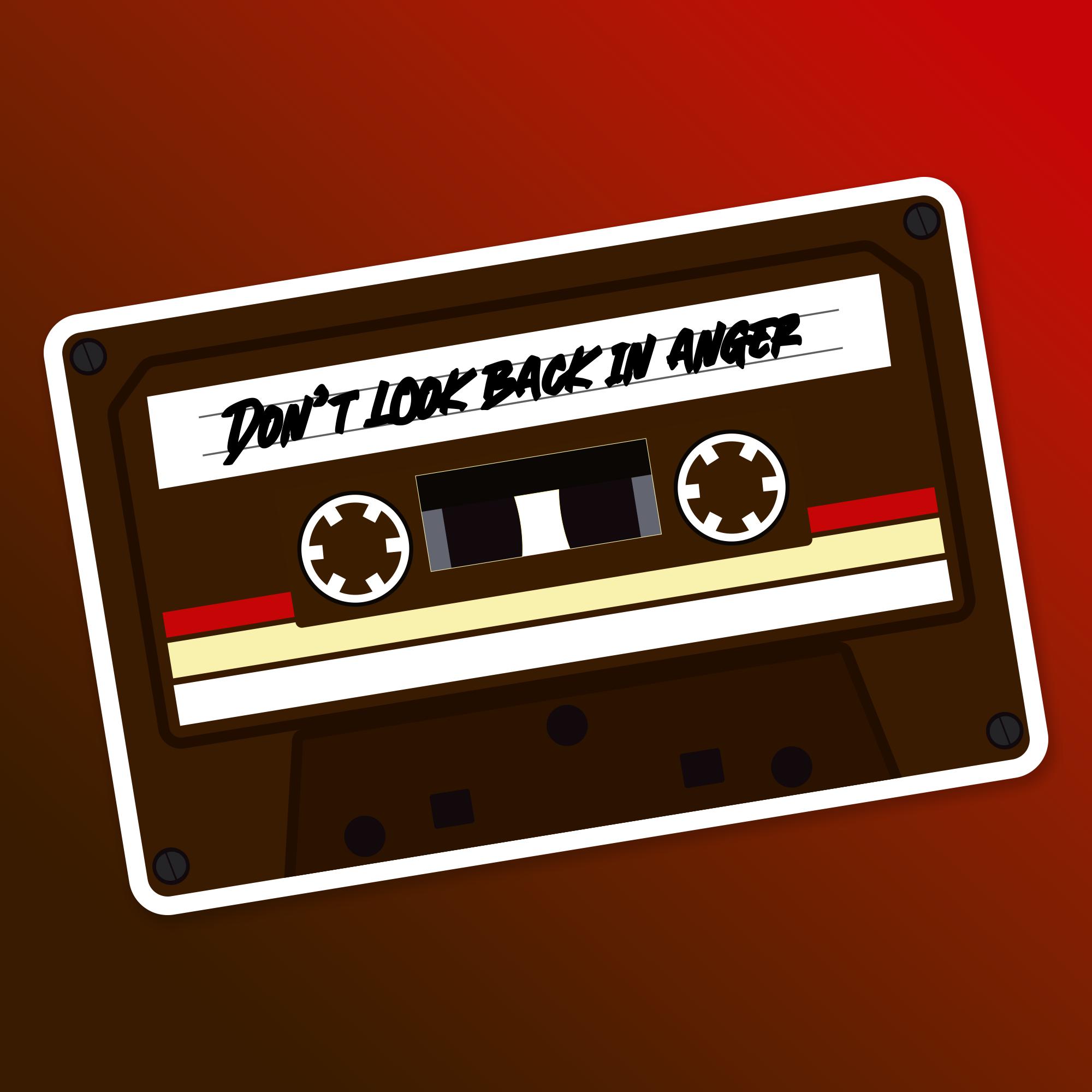 ミュージシャン Don't Look Back In Anger Tape T-shirt S Oasis - Don't Look Back in Anger - Retro Cassette - Classic T