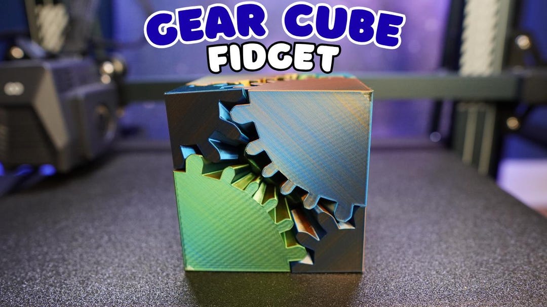 Gear Cube Fidget Toy: 3D Printed Stress Relief - Etsy