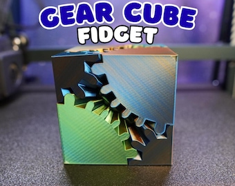 Gear Cube Fidget Toy: 3D Printed Stress Relief