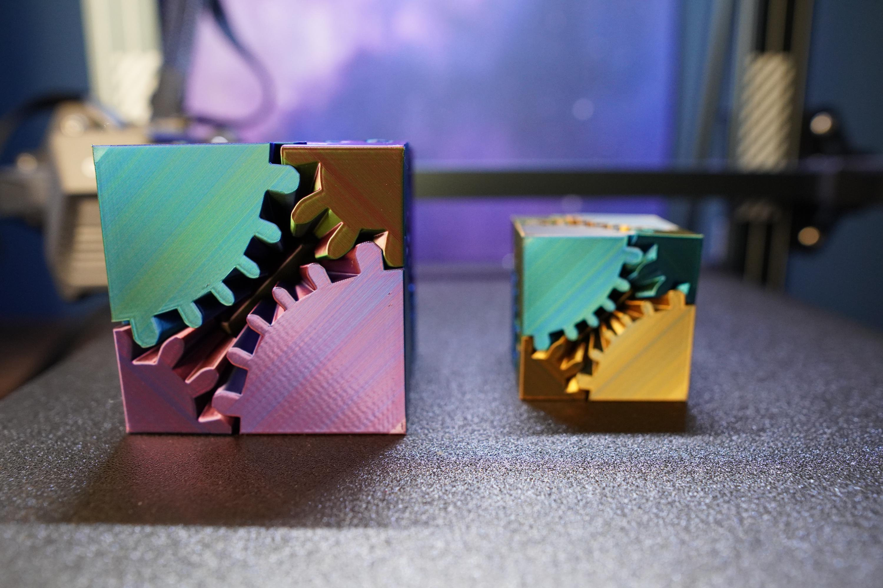 Gear Cube Fidget Toy: 3D Printed Stress Relief - Etsy