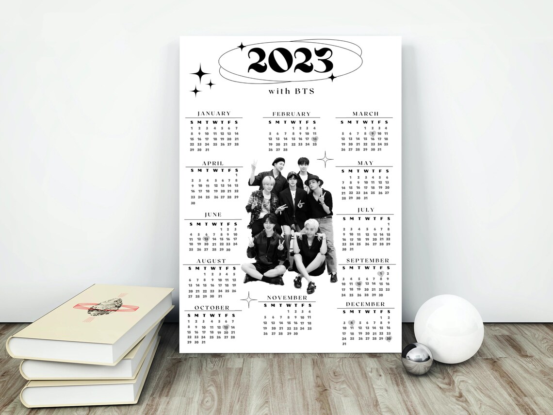 Set of 2 BTS Printable Calendars BTS Calendar Monthly Calendar Printable PDF Bts Gifts Etsy
