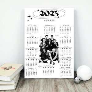 Set of 2 BTS Printable Calendars BTS Calendar Monthly Calendar ...