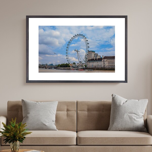 London Eye Print Download Photograph, Picture Wall Decor, Art Hanging for Kitchen or Living Room Wall, Printable Photography