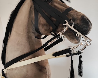 Hobby Horse Trense Kandare – Schwarz/weiß Mit Strass, Zubehör Für Steckenpferd (ohne Pferd)