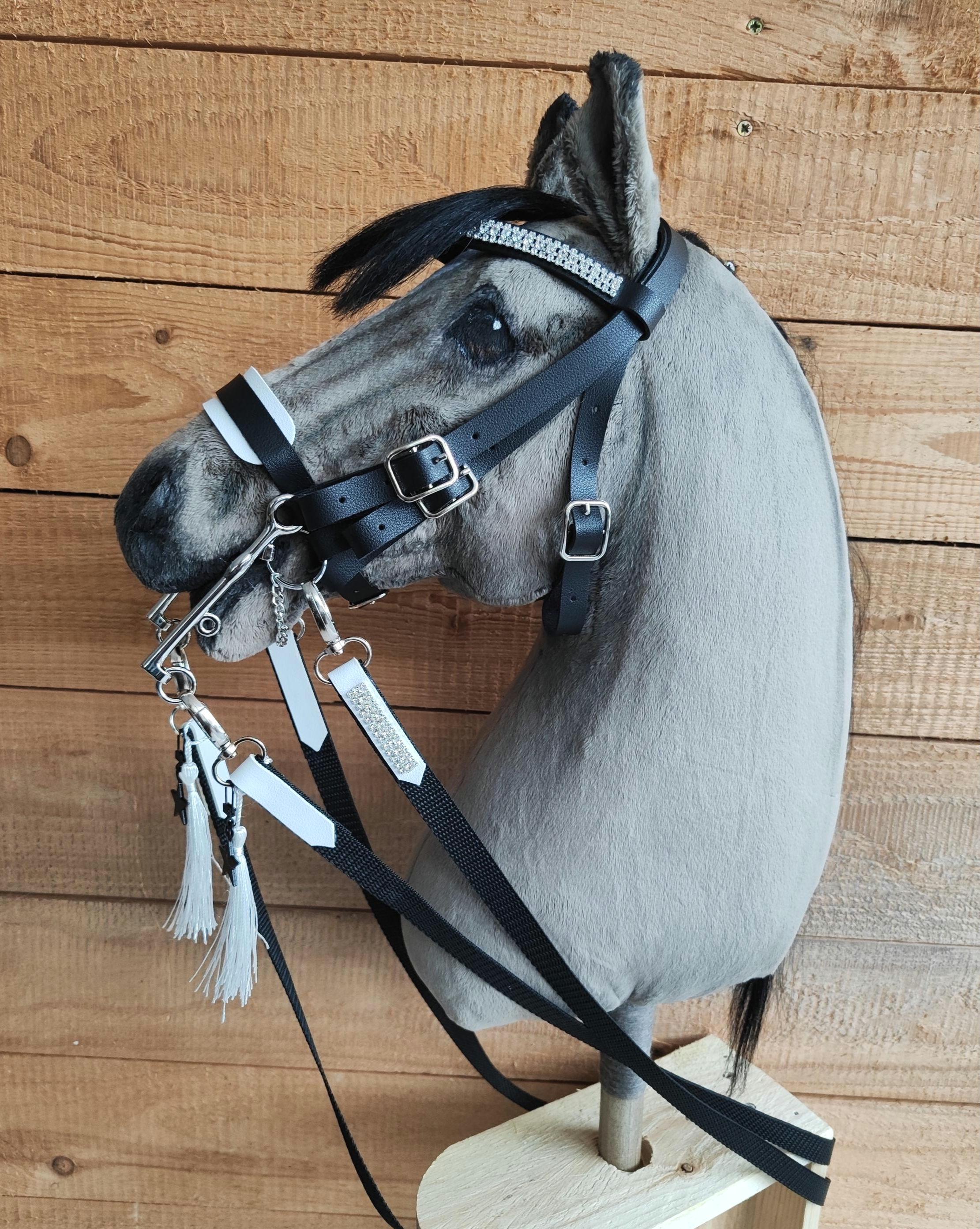 Hobby Horse Trense Kandare – Schwarz/weiß Mit Strass, Zubehör Für Steckenpferd (ohne Pferd)