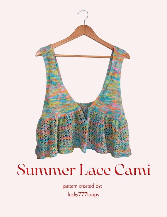 Summer Lace Cami Knit Pattern - Etsy