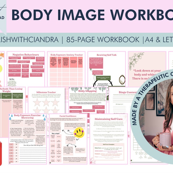 Body Image Workbook, Body Positive Worksheets, Body Acceptance, Eating Disorder Recovery, Therapy Sheet, Mental Health, Self Love, Self Care