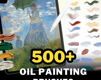 500+ Procreate Oil Paint Brushes, Realistic Oil Paint Textures, Acrylic Procreate Brush, Impasto Strokes Stamps, Abstract Painterly Style