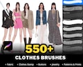550+ Procreate Fashion Brushes, Clothes, Fabric, Jewelry, Patterns Stamps (Digital Download)
