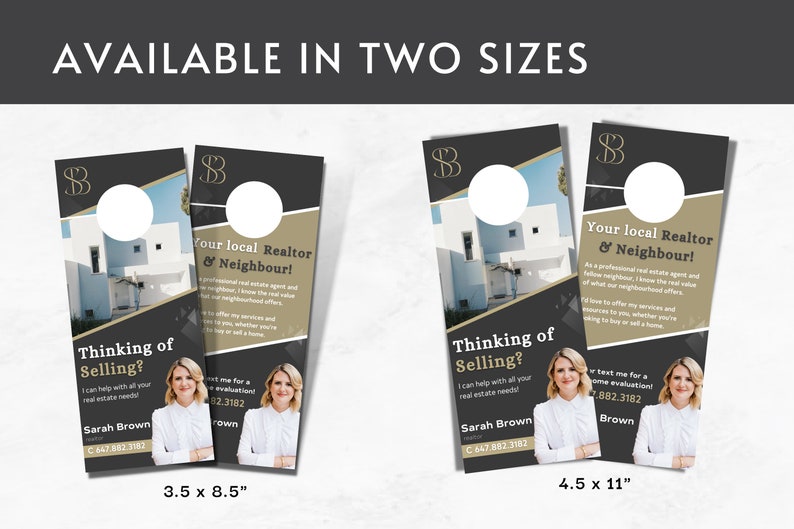 Real Estate Door Hanger Template Real Estate Agent Real - Etsy