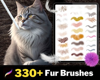 330+ Procreate Fur Brushes, Animal Hair Brushes, Realistic Fur Brushes, Procreate Fur Texture Brushes, Procreate Hair Brushes, Fur Stamps
