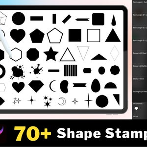 70+ Procreate Formstempel, Procreate Geometrische Formstempel, Procreate Abstrakte Formen, Umrissstempel