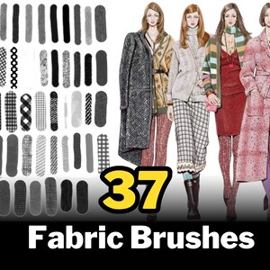 550+ Procreate Fashion Brushes, Clothes, Fabric, Jewelry, Patterns Stamps (Digital Download) image 2