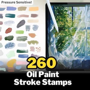 500+ Procreate Oil Paint Brushes, Realistic Oil Paint Textures, Acrylic Procreate Brush, Impasto Strokes Stamps, Abstract Painterly Style image 2