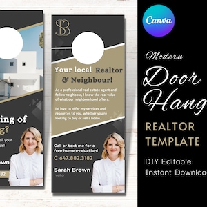 Real Estate Door Hanger Template, Real Estate Agent, Real Estate Farming, Door Hanging, Real Estate Marketing, Real Estate Branding