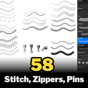 550+ Procreate Fashion Brushes, Clothes, Fabric, Jewelry, Patterns Stamps (Digital Download) image 8