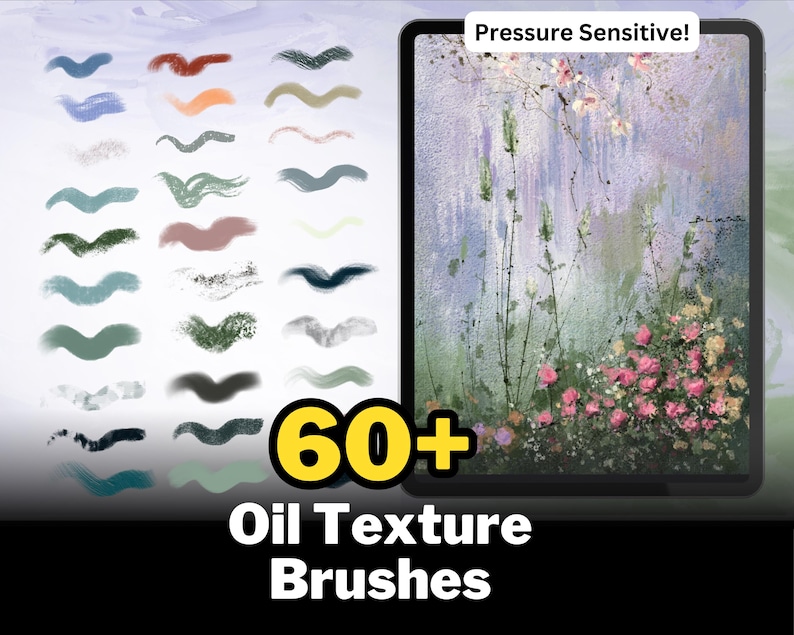 500+ Procreate Oil Paint Brushes, Realistic Oil Paint Textures, Acrylic Procreate Brush, Impasto Strokes Stamps, Abstract Painterly Style image 7