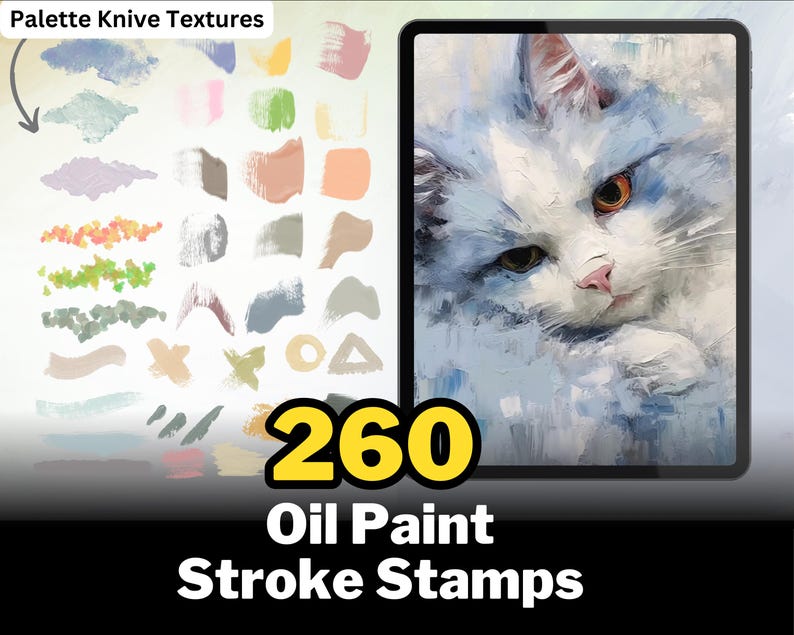 500+ Procreate Oil Paint Brushes, Realistic Oil Paint Textures, Acrylic Procreate Brush, Impasto Strokes Stamps, Abstract Painterly Style image 6