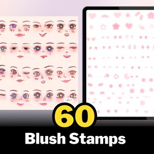 500+ Procreate Chibi Stamp Bundle, Anime Manga Body Guides, Eyes, Lips ...