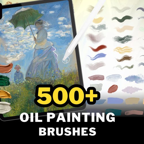 500+ Procreate Oil Paint Brushes, Realistic Oil Paint Textures, Acrylic Procreate Brush, Impasto Strokes Stamps, Abstract Painterly Style
