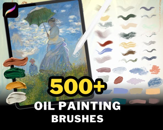 500+ Procreate Oil Paint Brushes, Realistic Oil Paint Textures, Acrylic Procreate Brush, Impasto Strokes Stamps, Abstract Painterly Style