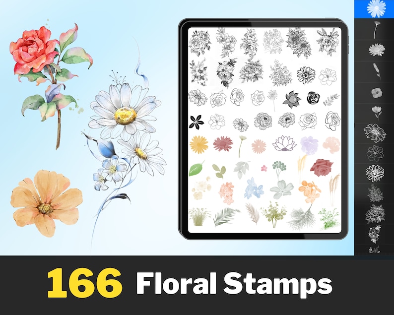 Más de 700 sellos de flores procreadas, sellos botánicos procreados, sellos de tatuajes procreados, hojas procreadas, sellos florales, paquete de plantas procreadas, imagen 2