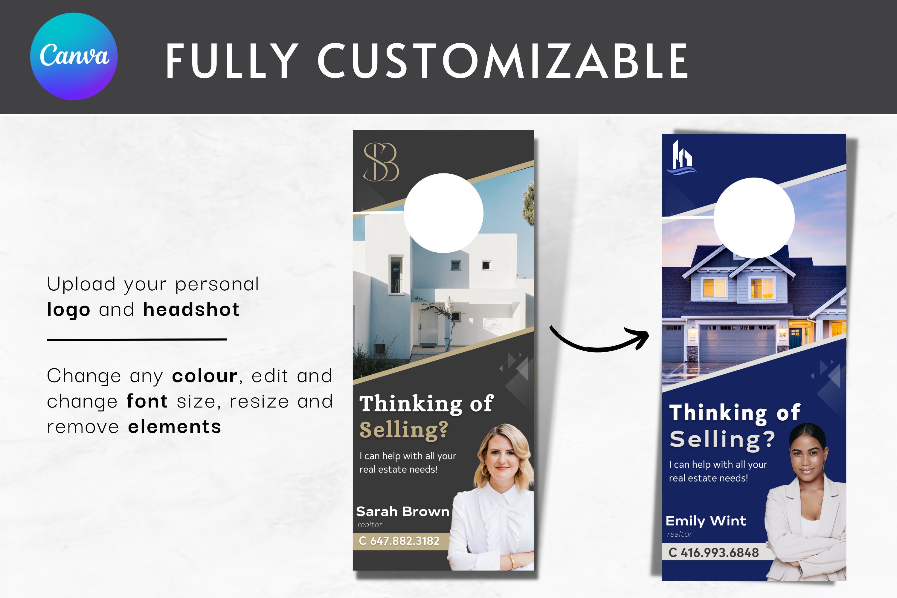 Real Estate Door Hanger Template Real Estate Agent Real - Etsy