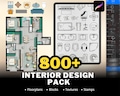 800+ Procreate Interior Design Stamps, Furniture Blocks, Textures product logo